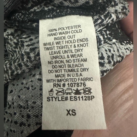 Comfy USA Crinkle Lagenlook Dress Size XS Semi Sheer Mesh Midi Black / Gray NWT - Picture 6 of 6